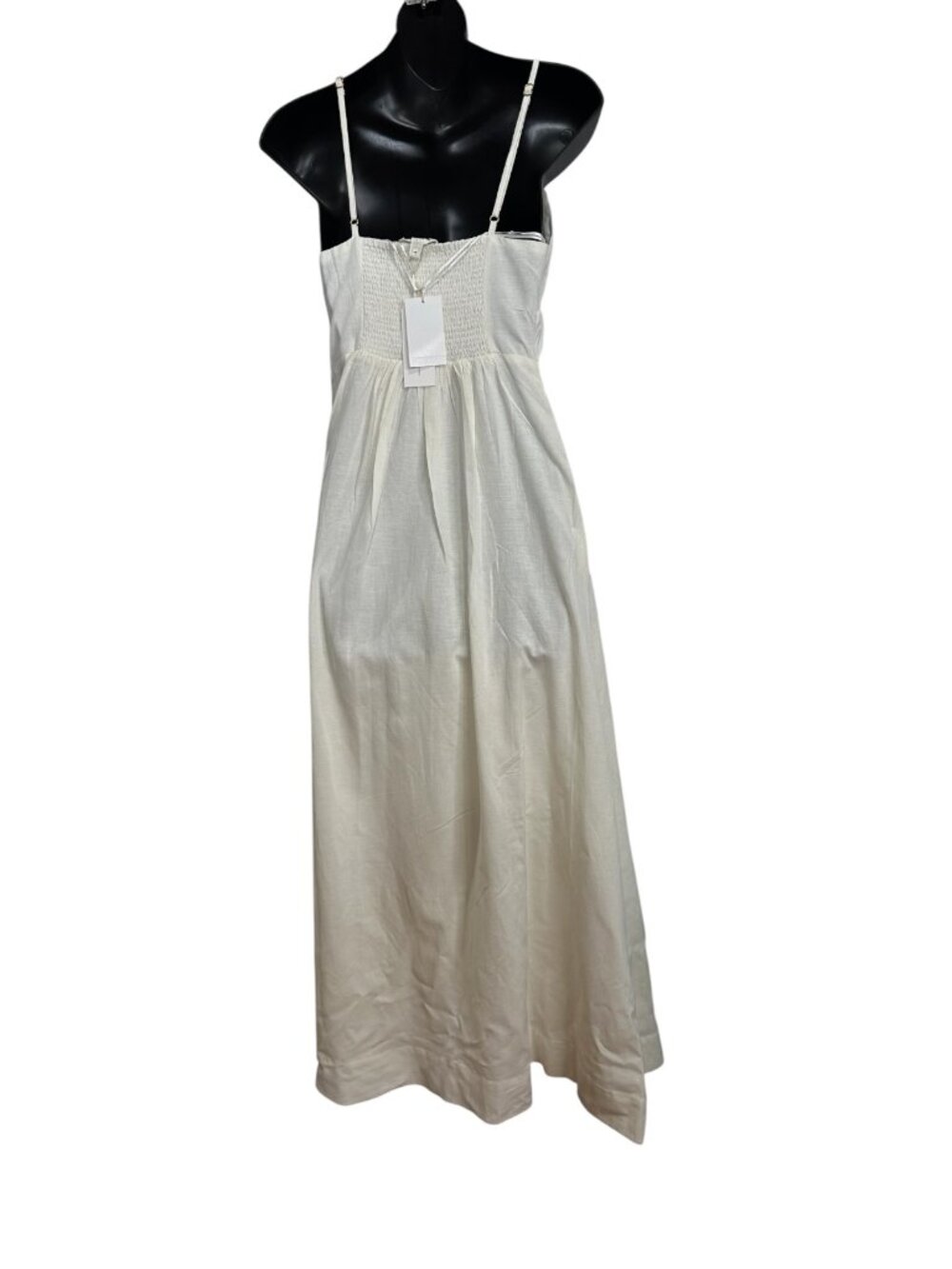 L*Space Mabel Maxi Dress Small Cream Linen Blend Cutout Tie Front NWT - Picture 2 of 10